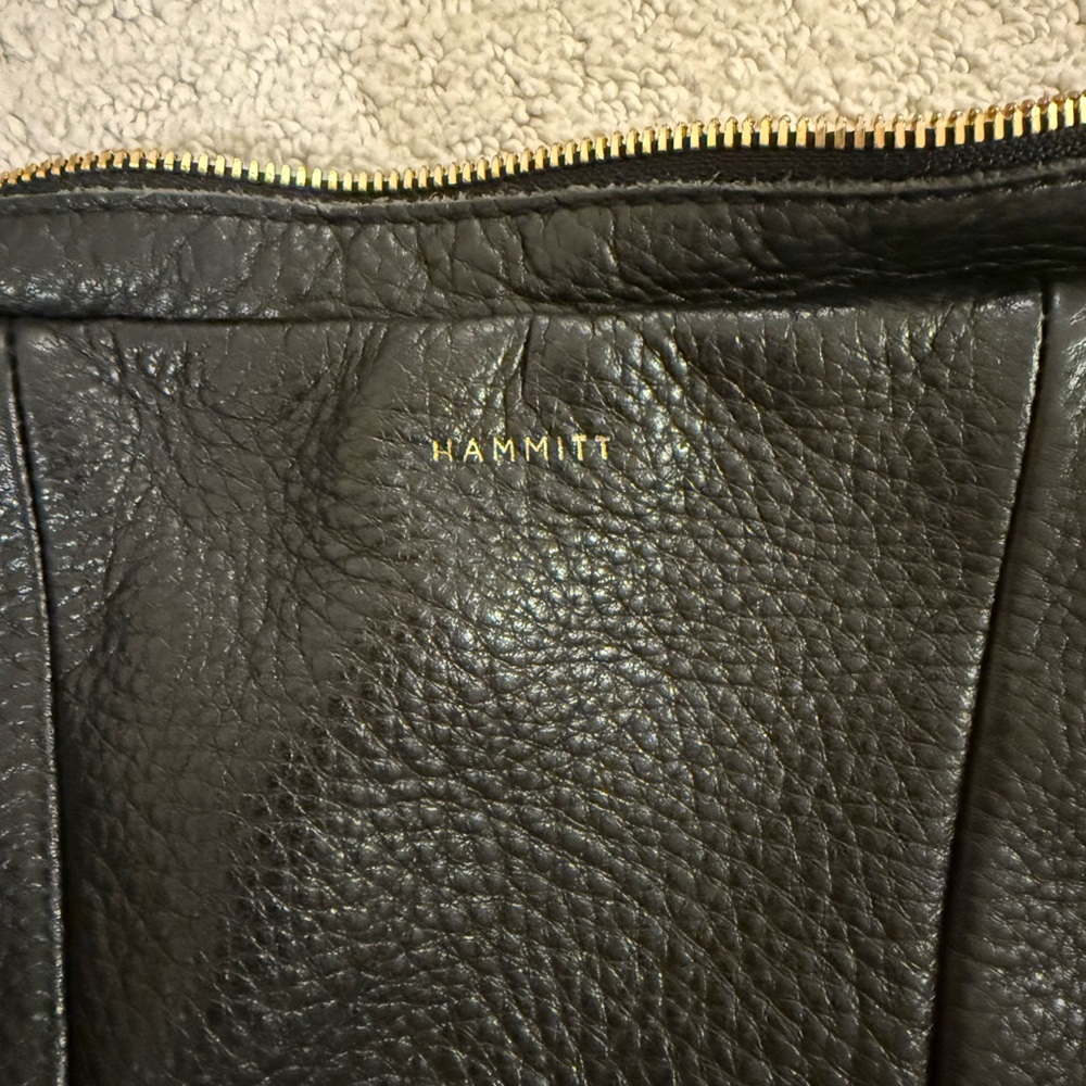 Hammitt Black Morgan Leather Shoulder Bag with Gold Studs - Picture 5 of 11